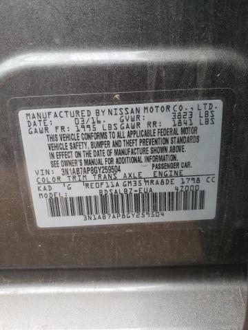 Photo 9 VIN: 3N1AB7AP8GY259504 - NISSAN SENTRA S 