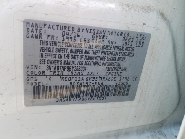 Photo 9 VIN: 3N1AB7AP8GY263004 - NISSAN SENTRA S 