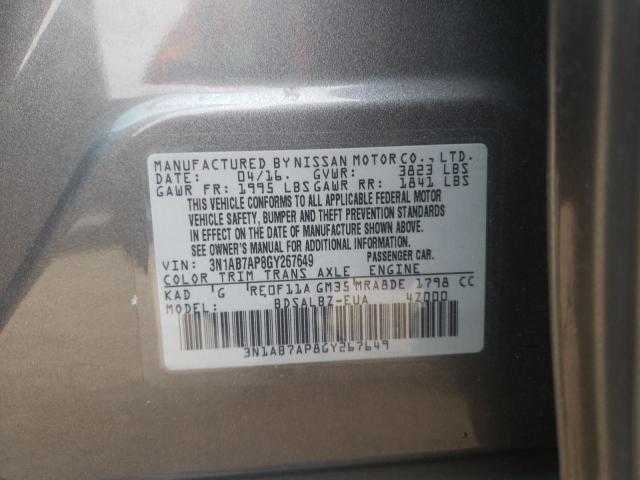 Photo 11 VIN: 3N1AB7AP8GY267649 - NISSAN SENTRA 