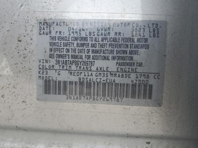 Photo 11 VIN: 3N1AB7AP8GY269787 - NISSAN SENTRA 