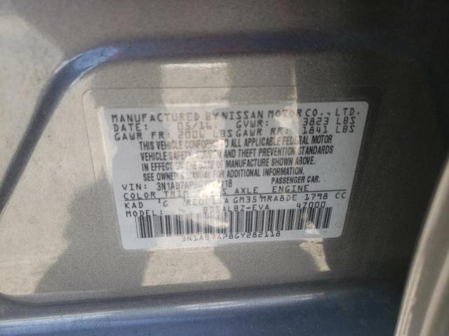 Photo 12 VIN: 3N1AB7AP8GY282118 - NISSAN SENTRA 