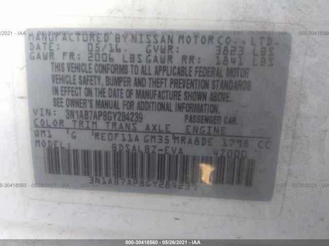 Photo 8 VIN: 3N1AB7AP8GY284239 - NISSAN SENTRA 