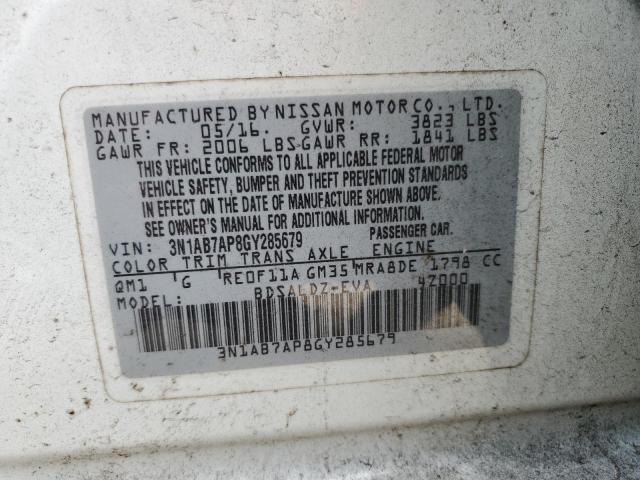 Photo 11 VIN: 3N1AB7AP8GY285679 - NISSAN SENTRA S 