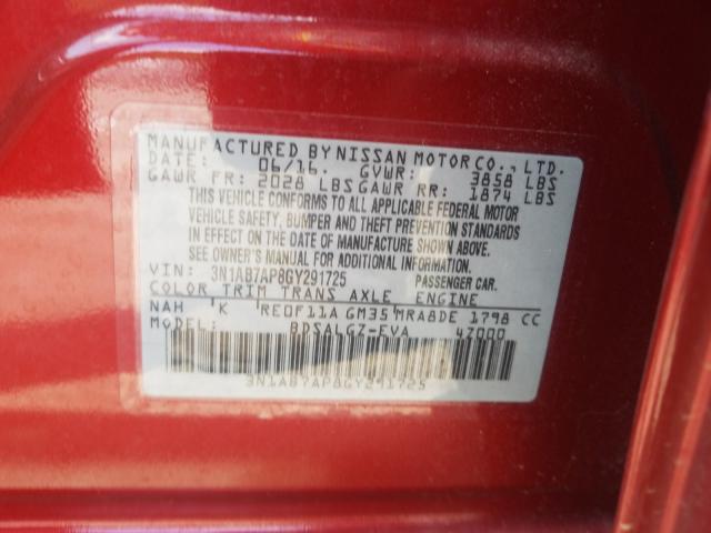 Photo 9 VIN: 3N1AB7AP8GY291725 - NISSAN SENTRA S 