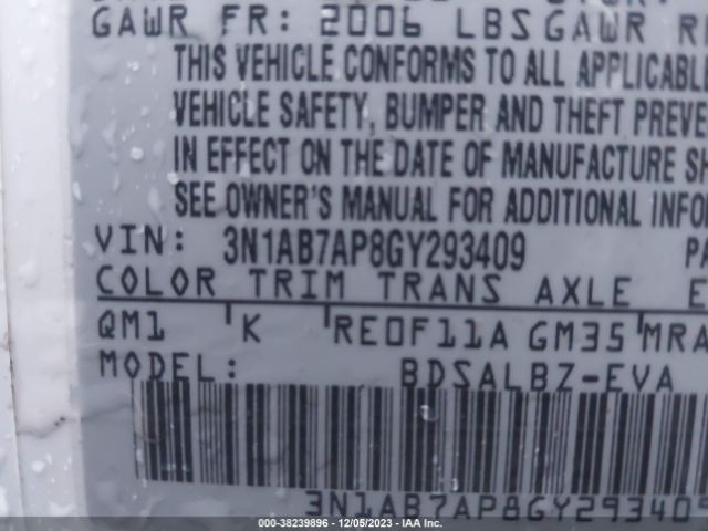 Photo 8 VIN: 3N1AB7AP8GY293409 - NISSAN SENTRA 