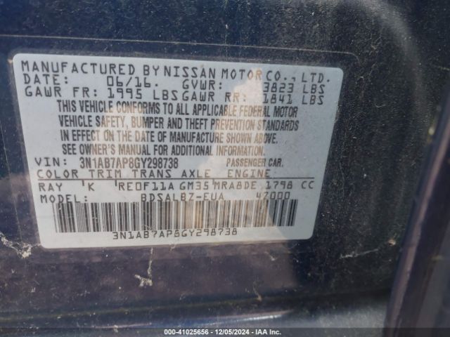 Photo 8 VIN: 3N1AB7AP8GY298738 - NISSAN SENTRA 