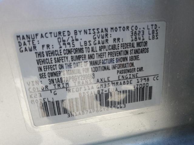 Photo 11 VIN: 3N1AB7AP8GY299663 - NISSAN SENTRA 