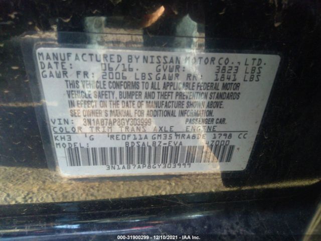 Photo 8 VIN: 3N1AB7AP8GY303999 - NISSAN SENTRA 