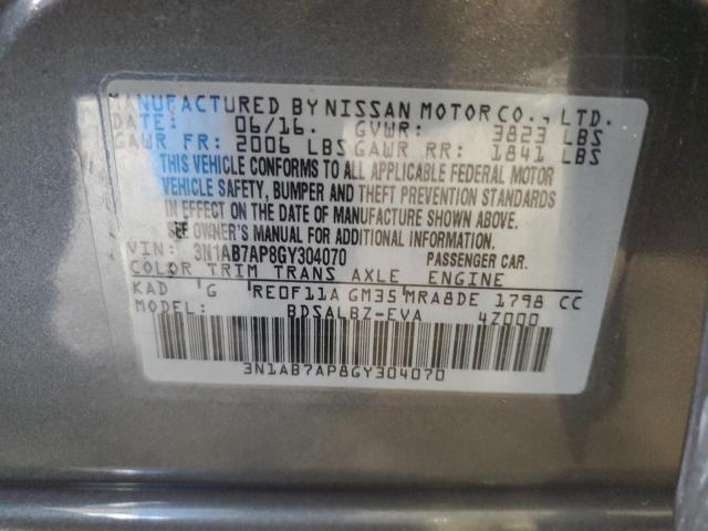 Photo 12 VIN: 3N1AB7AP8GY304070 - NISSAN SENTRA S W 