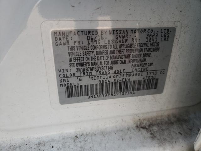 Photo 9 VIN: 3N1AB7AP8GY307146 - NISSAN SENTRA S 