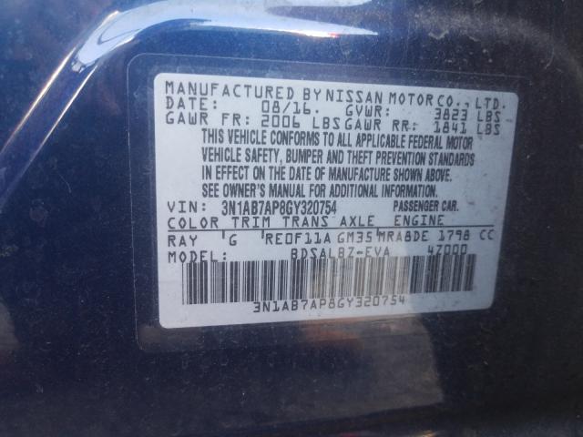 Photo 9 VIN: 3N1AB7AP8GY320754 - NISSAN SENTRA S 