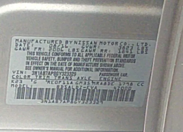 Photo 8 VIN: 3N1AB7AP8GY323329 - NISSAN SENTRA 