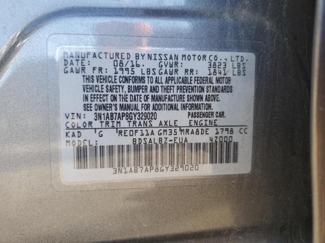 Photo 11 VIN: 3N1AB7AP8GY329020 - NISSAN SENTRA S 