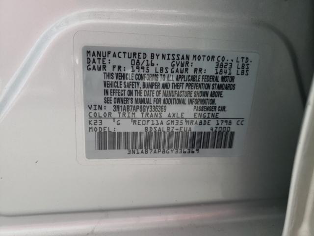 Photo 9 VIN: 3N1AB7AP8GY336369 - NISSAN SENTRA S 