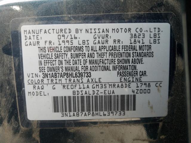 Photo 9 VIN: 3N1AB7AP8HL639733 - NISSAN SENTRA S 