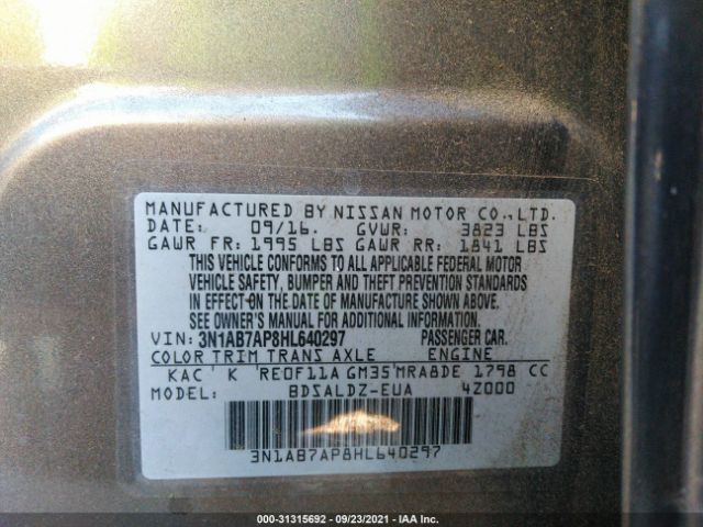 Photo 8 VIN: 3N1AB7AP8HL640297 - NISSAN SENTRA 