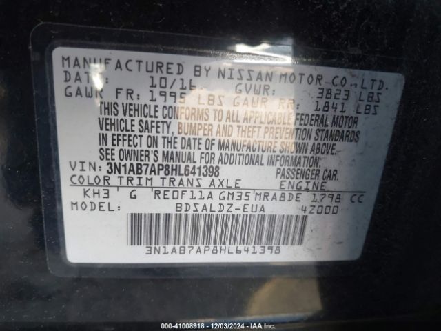 Photo 8 VIN: 3N1AB7AP8HL641398 - NISSAN SENTRA 