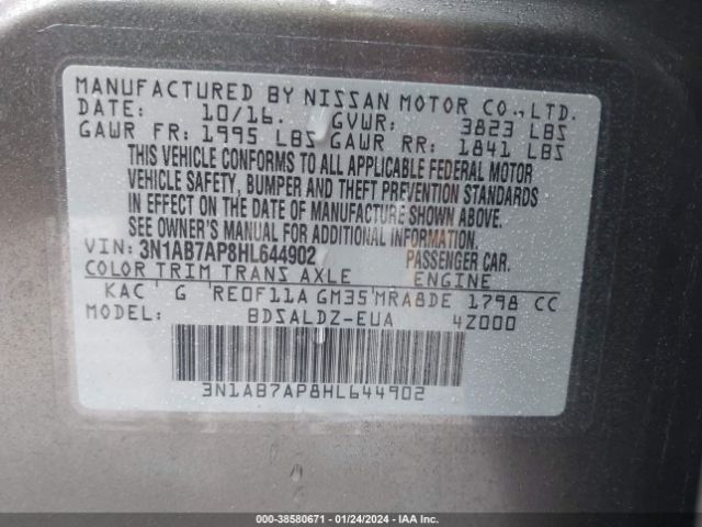 Photo 8 VIN: 3N1AB7AP8HL644902 - NISSAN SENTRA 