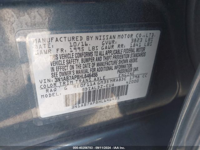 Photo 8 VIN: 3N1AB7AP8HL646455 - NISSAN SENTRA 