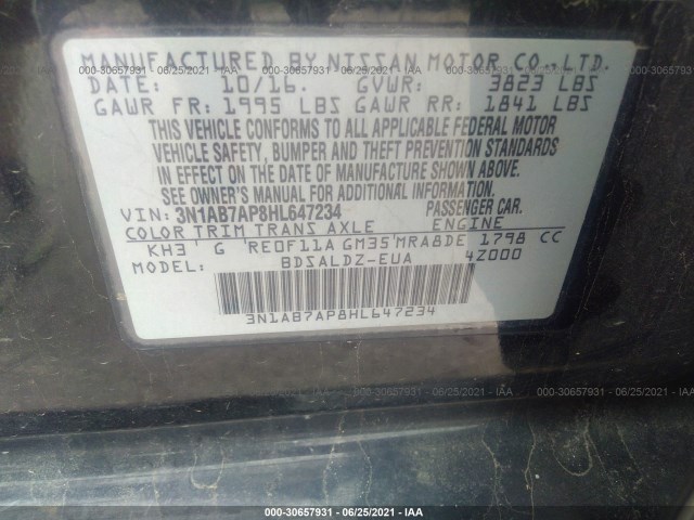 Photo 8 VIN: 3N1AB7AP8HL647234 - NISSAN SENTRA 