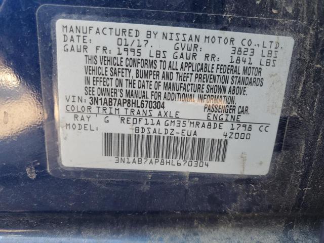 Photo 11 VIN: 3N1AB7AP8HL670304 - NISSAN SENTRA S 