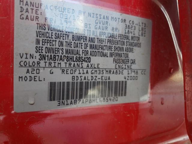 Photo 12 VIN: 3N1AB7AP8HL685420 - NISSAN SENTRA S 