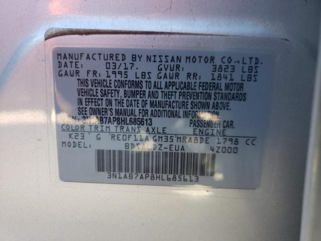 Photo 11 VIN: 3N1AB7AP8HL685613 - NISSAN SENTRA S 