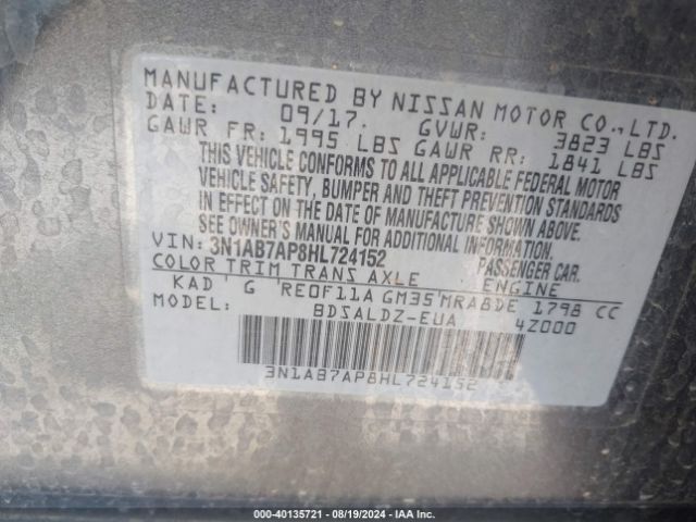 Photo 8 VIN: 3N1AB7AP8HL724152 - NISSAN SENTRA 