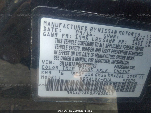 Photo 8 VIN: 3N1AB7AP8HY208019 - NISSAN SENTRA 