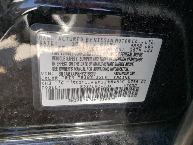 Photo 9 VIN: 3N1AB7AP8HY218839 - NISSAN SENTRA S 