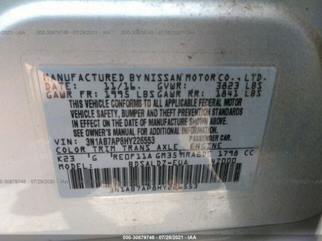 Photo 8 VIN: 3N1AB7AP8HY226553 - NISSAN SENTRA 