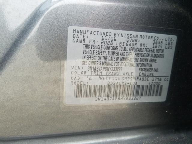 Photo 9 VIN: 3N1AB7AP8HY233227 - NISSAN SENTRA S 