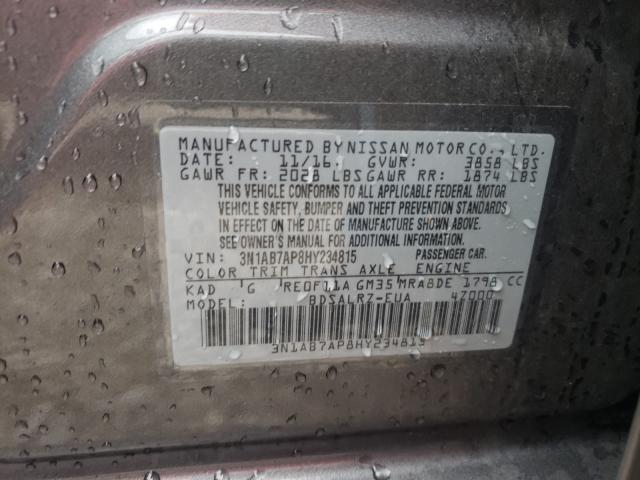 Photo 9 VIN: 3N1AB7AP8HY234815 - NISSAN SENTRA S 