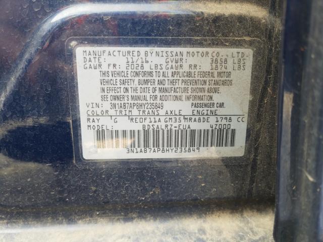 Photo 9 VIN: 3N1AB7AP8HY235849 - NISSAN SENTRA S 