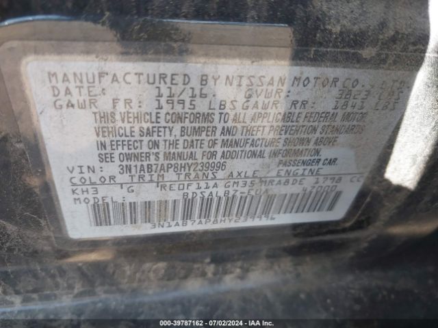 Photo 8 VIN: 3N1AB7AP8HY239996 - NISSAN SENTRA 