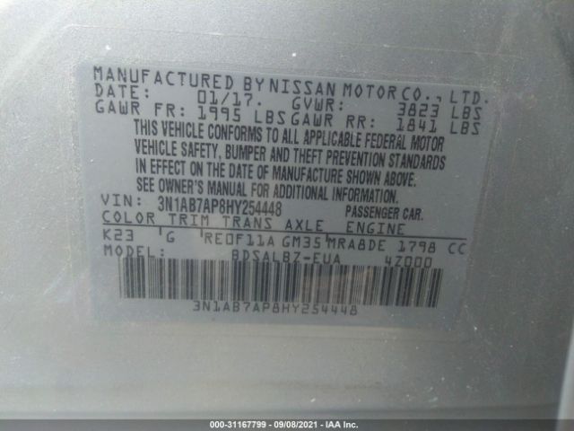 Photo 8 VIN: 3N1AB7AP8HY254448 - NISSAN SENTRA 