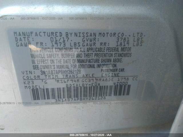 Photo 8 VIN: 3N1AB7AP8HY262128 - NISSAN SENTRA 