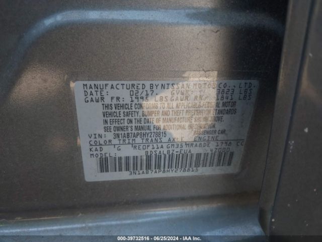 Photo 8 VIN: 3N1AB7AP8HY278815 - NISSAN SENTRA 