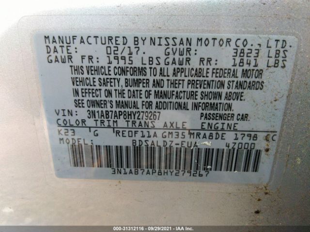 Photo 8 VIN: 3N1AB7AP8HY279267 - NISSAN SENTRA 