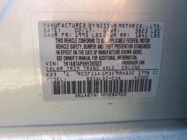 Photo 9 VIN: 3N1AB7AP8HY280922 - NISSAN SENTRA S 