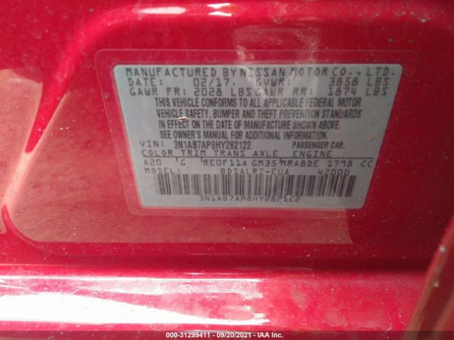 Photo 8 VIN: 3N1AB7AP8HY282122 - NISSAN SENTRA 