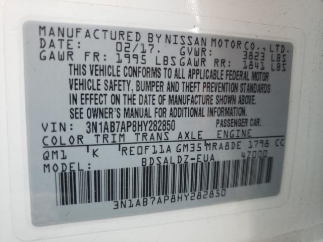 Photo 9 VIN: 3N1AB7AP8HY282850 - NISSAN SENTRA S 