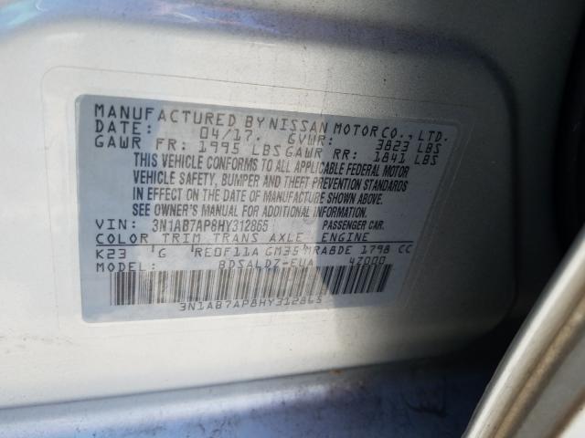 Photo 9 VIN: 3N1AB7AP8HY312865 - NISSAN SENTRA S 