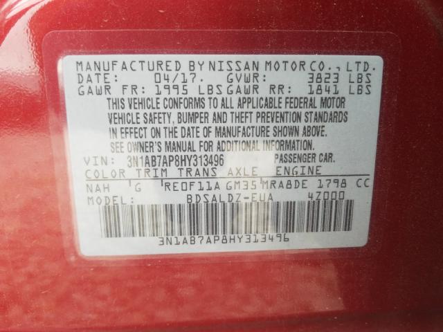 Photo 9 VIN: 3N1AB7AP8HY313496 - NISSAN SENTRA S 