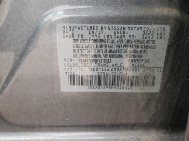 Photo 9 VIN: 3N1AB7AP8HY318343 - NISSAN SENTRA S 