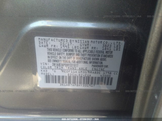 Photo 8 VIN: 3N1AB7AP8HY331917 - NISSAN SENTRA 