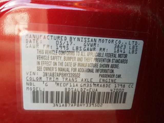 Photo 9 VIN: 3N1AB7AP8HY339502 - NISSAN SENTRA S 