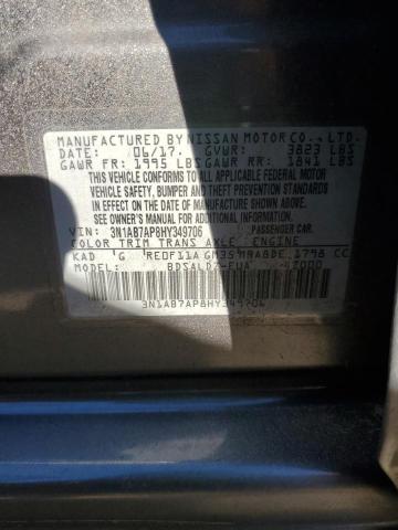 Photo 11 VIN: 3N1AB7AP8HY349706 - NISSAN SENTRA S 