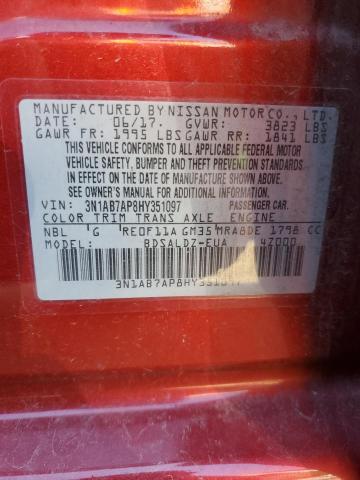 Photo 11 VIN: 3N1AB7AP8HY351097 - NISSAN SENTRA 