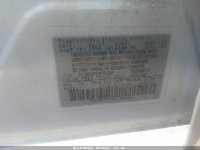 Photo 8 VIN: 3N1AB7AP8HY351584 - NISSAN SENTRA 